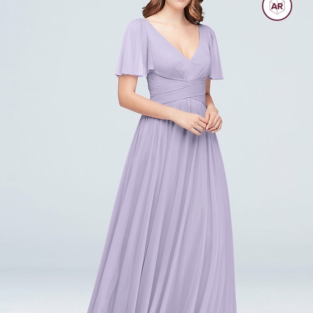 David’s Bridal Bridesmaid dress flutter sleeve